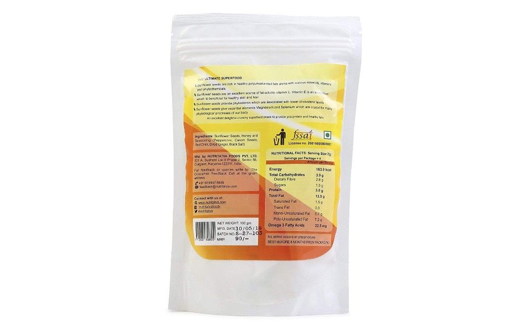 Nutritatva Honey BBQ Munch, Sunflower Seeds   Pack  100 grams